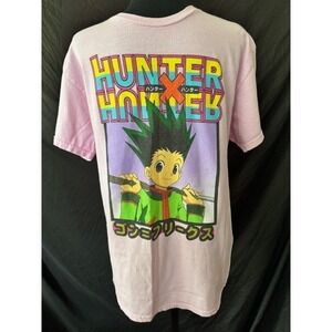 Hunter x Hunter Gon Freecss Graphic T-Shirt Light Pink Anime Mens Small Medium